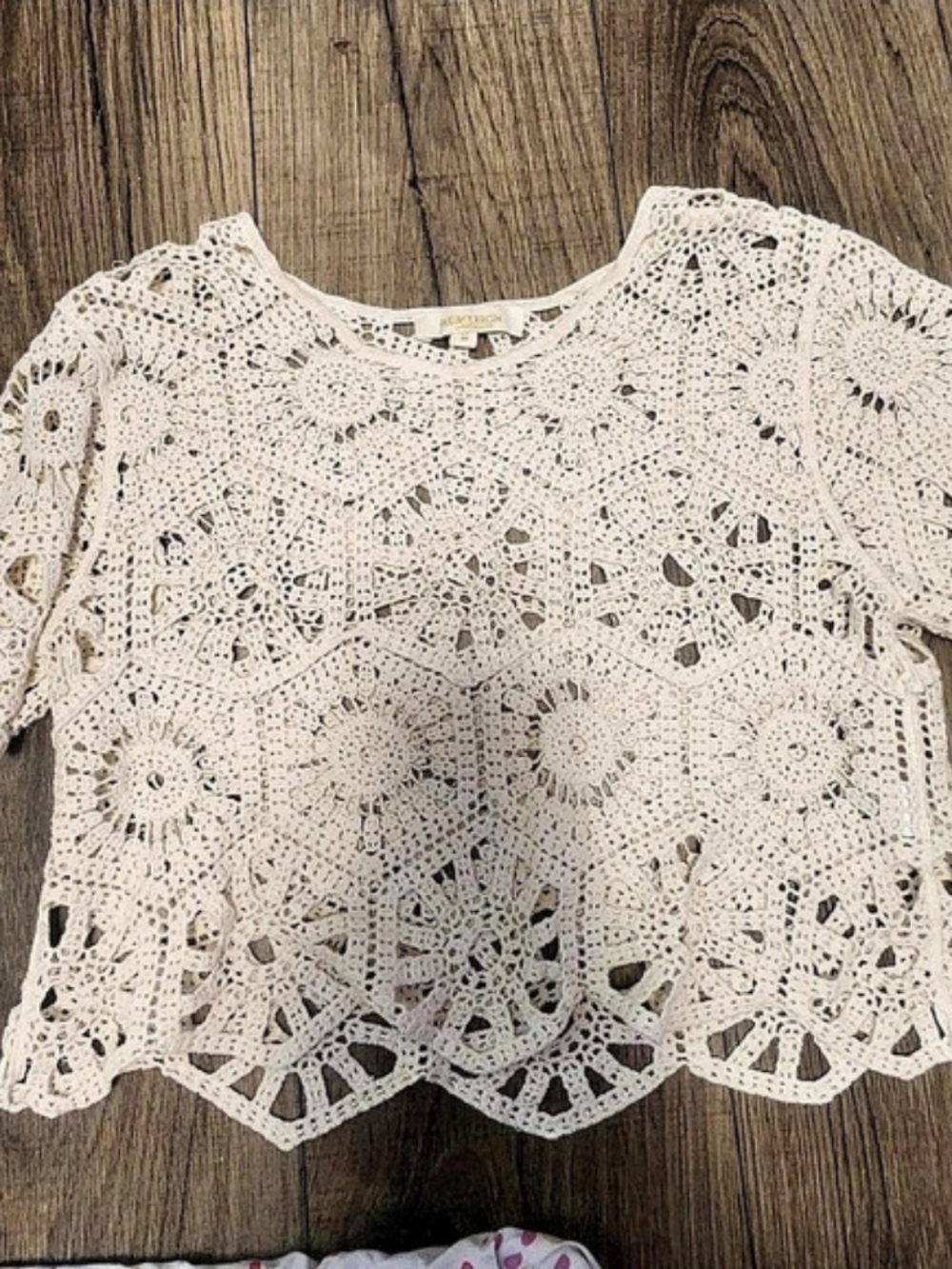 Rebellion Crochet Short Sleeve Top in White